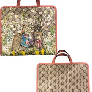 Gucci Brown and Red Totes with Iconic Design